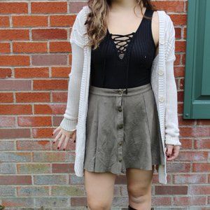 Button up Suede skirt